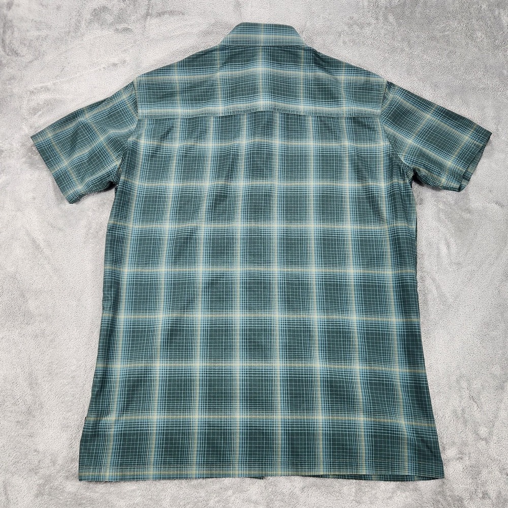Kuhl Response Shirt Mens Small Green Blue Plaid Short Sleeve Button‎ Front - Picture 2 of 11